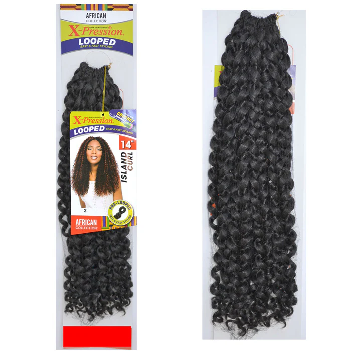Sensationnel African Collection X-Pression Pre-Looped Crochet Braid - ISLAND CURL 14" - Image 3