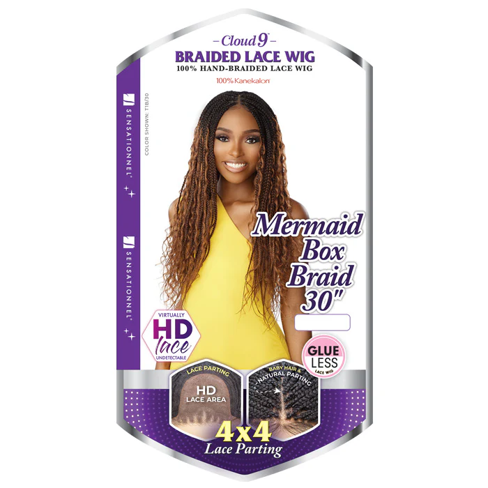 Sensationnel Cloud 9 Glueless HD 4x4 Parting Hand-Braided Lace Front Wig - MERMAID BOX BRAID 30" - Image 7