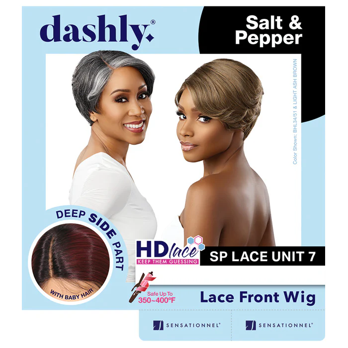 Sensationnel Dashly Salt & Pepper HD 4" Deep Parting Lace Front Wig - SP LACE UNIT 7 - Image 5