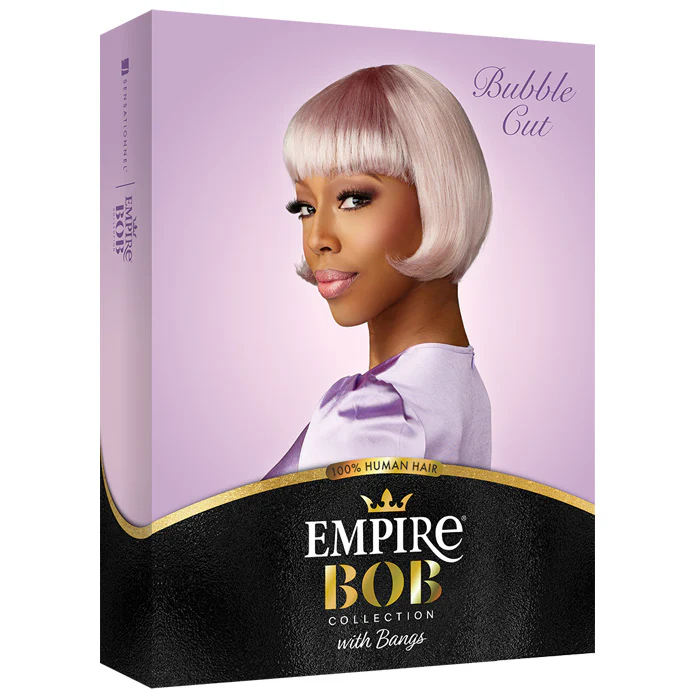 Sensationnel Empire Bob Collection with Bangs Full Wig - BUBBLE CUT - 100% Human Hair - Image 4