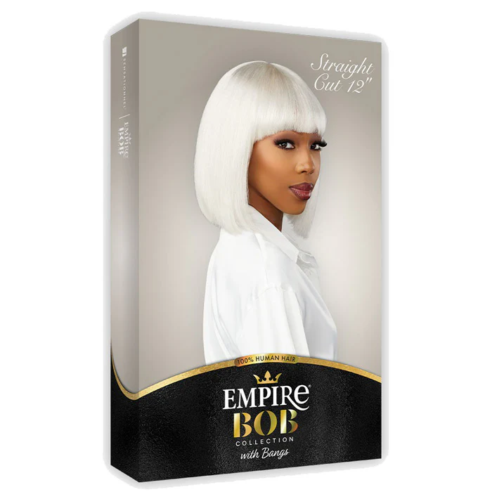 Sensationnel Empire Bob Collection with Bangs Full Wig - STRAIGHT CUT 12" - 100% Human Hair - Image 4