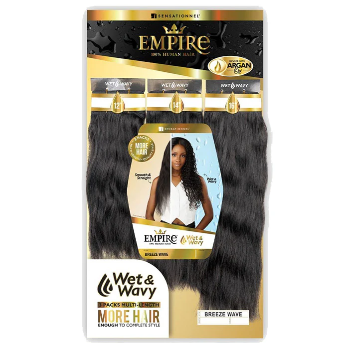 Sensationnel Empire Wet & Wavy 100% Human Hair 3 Pcs Weave - BREEZE WAVE - Multi-Length - Image 7