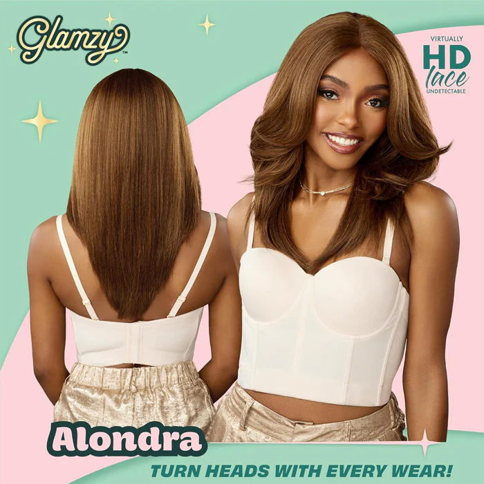 Sensationnel Glamzy Glueless V-Part HD Lace Part Wig - ALONDRA - Image 3