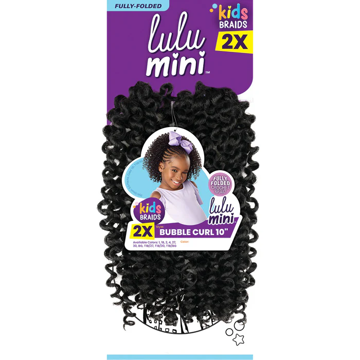 Sensationnel Lulu Mini Kids 2X Crochet Braid - BUBBLE CURL 10" - Image 5