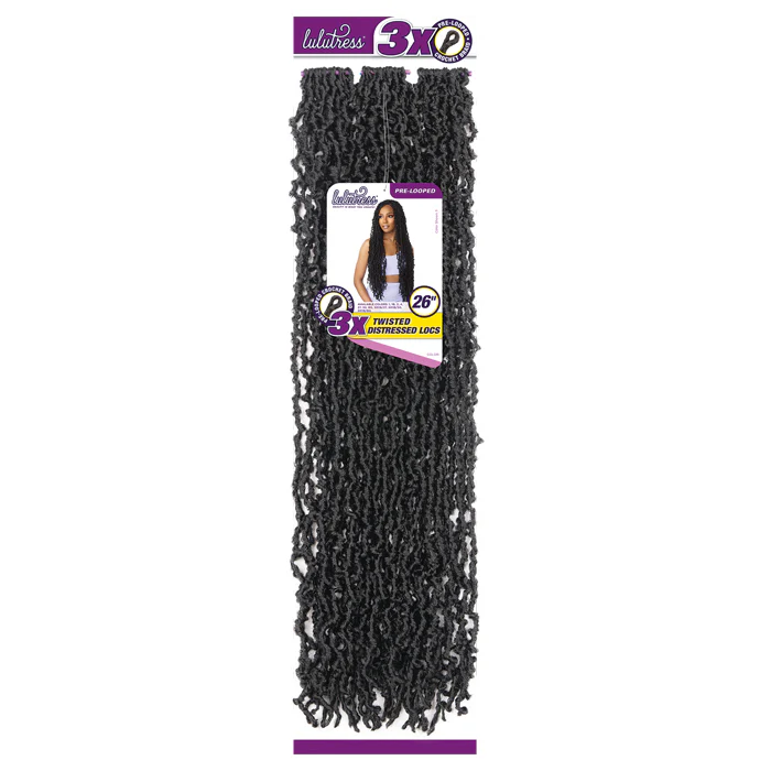 Sensationnel Lulutress 3X Pre-Looped Crochet Braid - TWISTED DISTRESSED LOCS 26" - Image 7