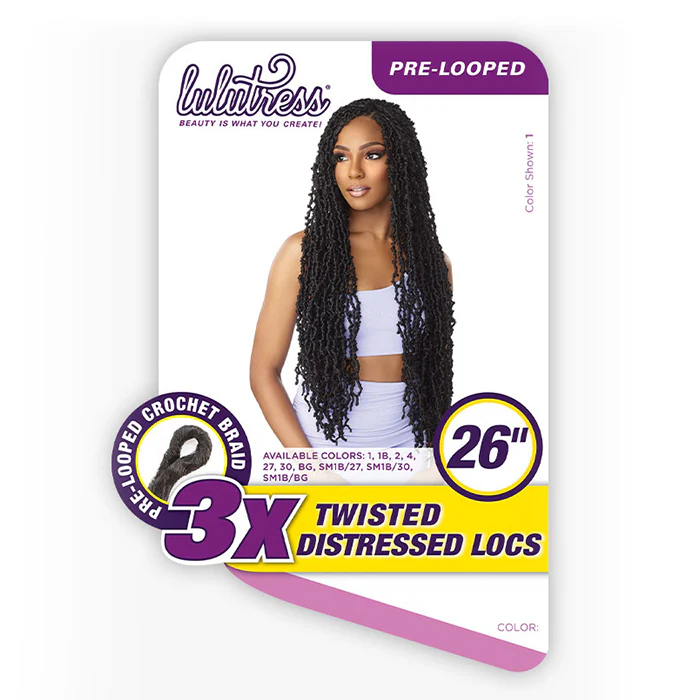 Sensationnel Lulutress 3X Pre-Looped Crochet Braid - TWISTED DISTRESSED LOCS 26" - Image 8
