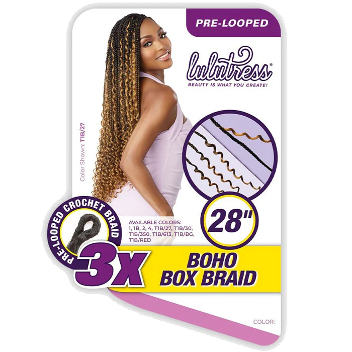 Sensationnel Lulutress 3X Pre-Looped Crochet Braids - BOHO BOX BRAID 28" - Image 6