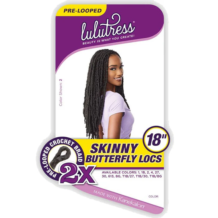 Sensationnel Lulutress Pre-Looped Crochet Braid - 2X SKINNY BUTTERFLY LOCS 18" - Image 6