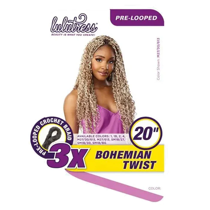 Sensationnel Lulutress Pre-Looped Crochet Braid - 3X BOHEMIAN TWIST 20" - Image 4
