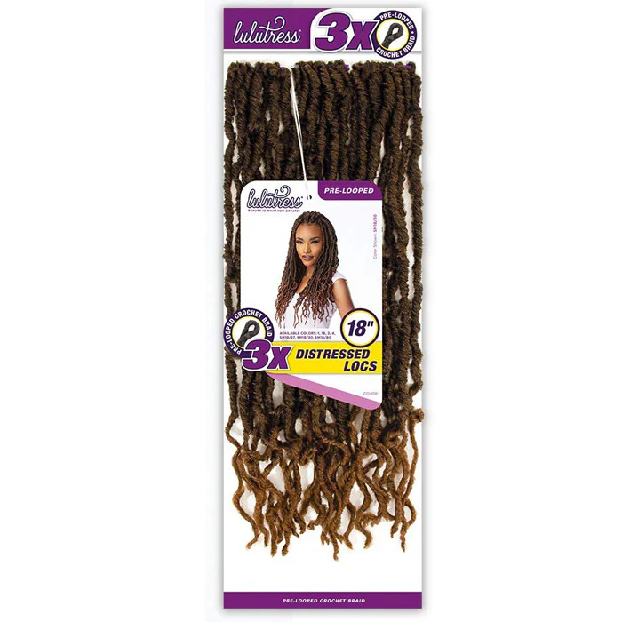 Sensationnel Lulutress Pre-Looped Crochet Braid - 3X DISTRESSED LOCS 18" - Image 3