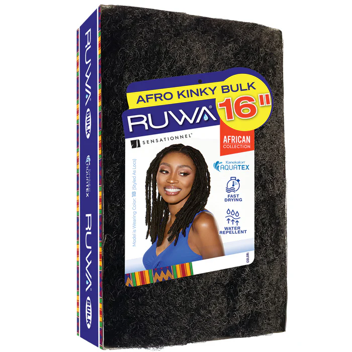 Sensationnel Ruwa African Collection Fiber From Kanekalon Braiding Hair - AFRO KINKY BULK 16" - Image 6
