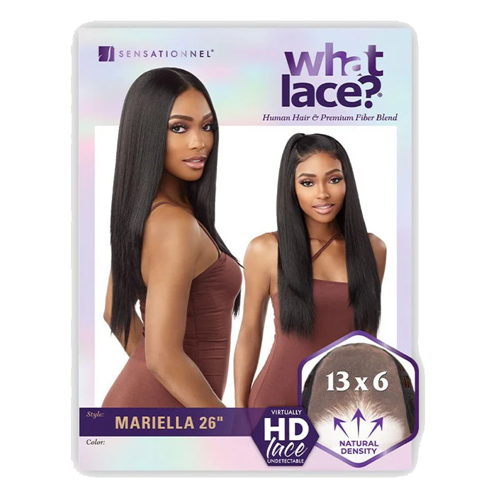 Sensationnel What Lace Glueless Human Hair Blend 13X6 HD Lace Front Wig - MARIELLA 26" - Image 6