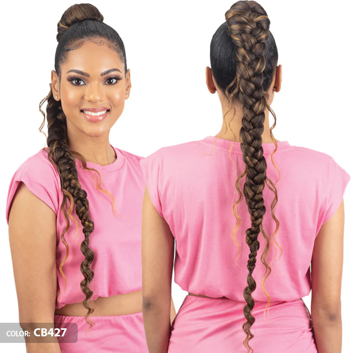 Shake N Go Equal Goddess Box Braided Drawstring Ponytail - BOHO JUMBO BRAID GODDESS PONYTAIL 30" - Image 4