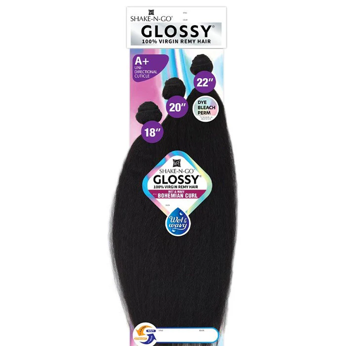 Shake N Go Glossy 100% Virgin Remy Hair Wet and Wavy Weave - BOHEMIAN CURL (Multi Length) - Image 6