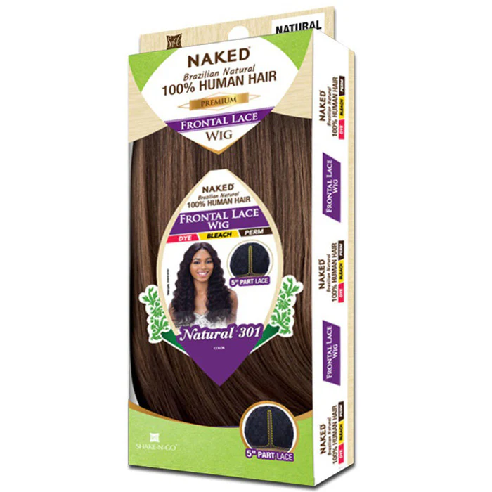 Shake-N-Go Naked 100% Brazilian Natural Human Hair Frontal Lace Wig FRONTAL LACE NATURAL 301 - Image 3