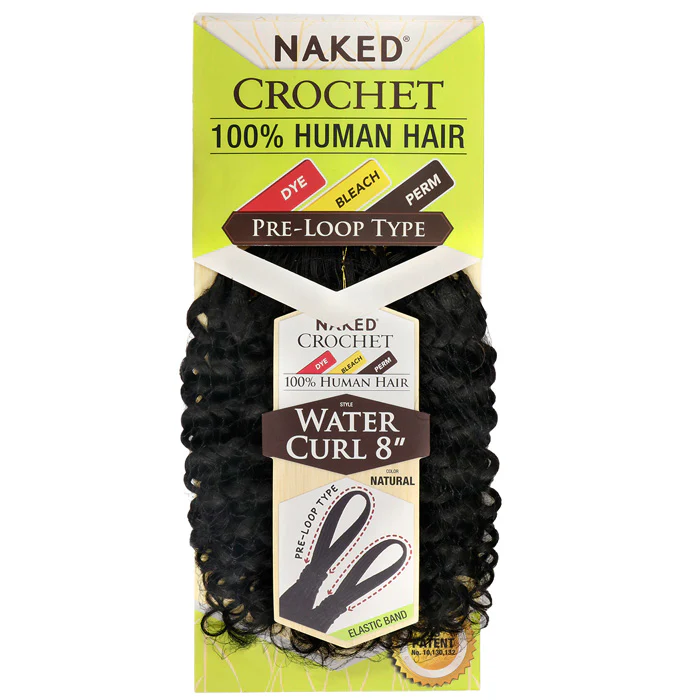 Shake N Go Naked 100% Human Hair Pre-Looped Crochet Braid - WATER CURL 14/18"