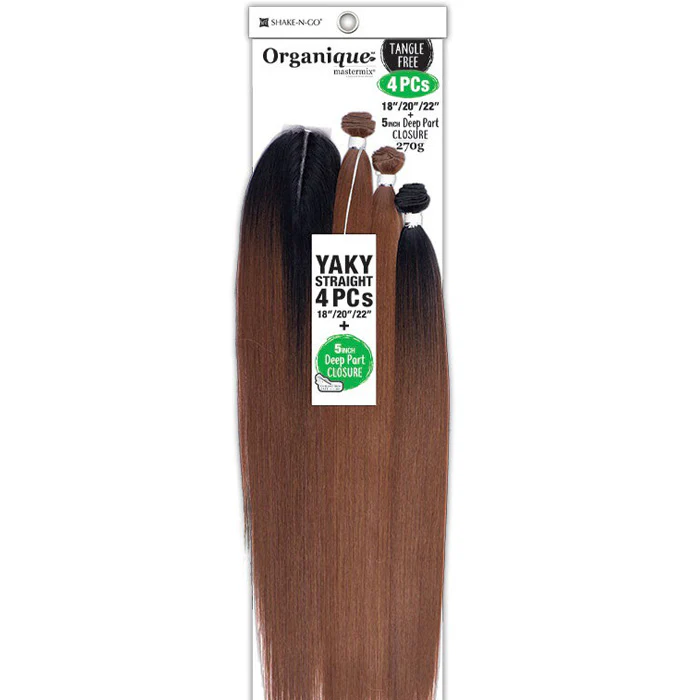 Shake-N-Go Organique Mastermix Weave - YAKY STRAIGHT 4PCS 18/20/22"+ CLOSURE - Image 3