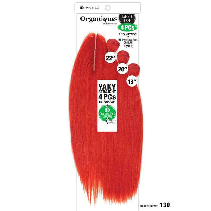 Shake-N-Go Organique Mastermix Weave - YAKY STRAIGHT 4PCS 18/20/22"+ CLOSURE - Image 6