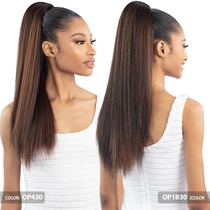 Shake N Go Que Drawstring Ponytail - Q-STRAIGHT 20" - Image 3