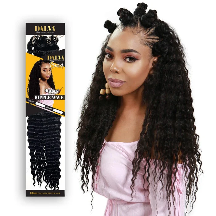 Ultima Dalva Collagen Protein Hair Crochet Braid - RIPPLE WAVE BULK BRAID 18" - Image 3