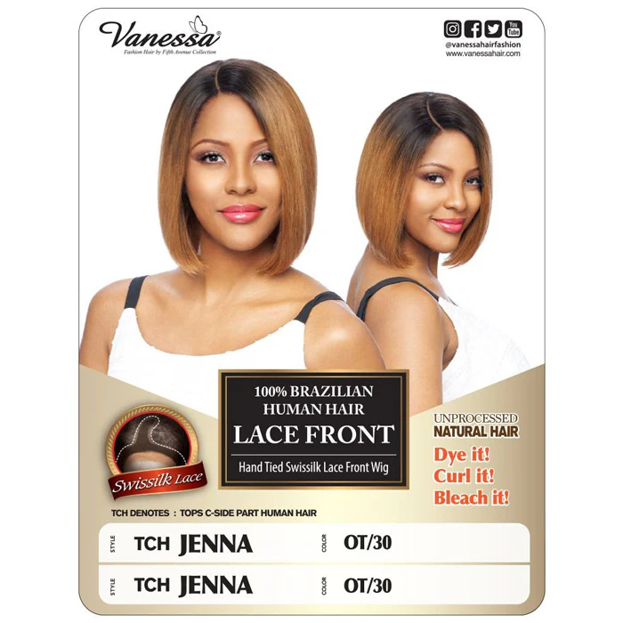 Vanessa 100% Brazilian Human Hair Swissilk Deep Parting Lace Front Wig - TCH JENNA - Image 4