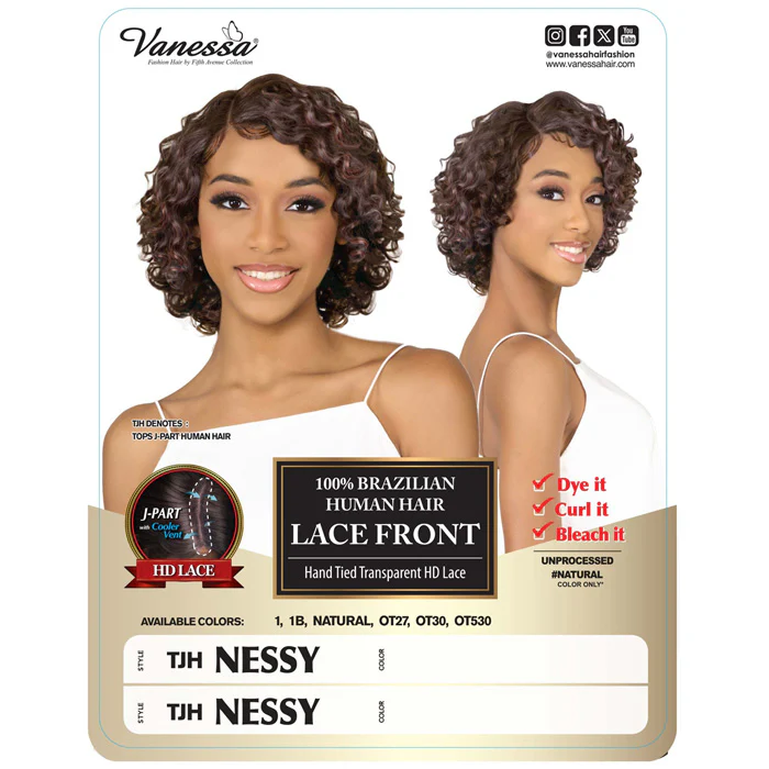 Vanessa 100% Brazilian Human Hair Swissilk J-Part HD Lace Front Wig - TJH NESSY - Hand-Tied - Image 4