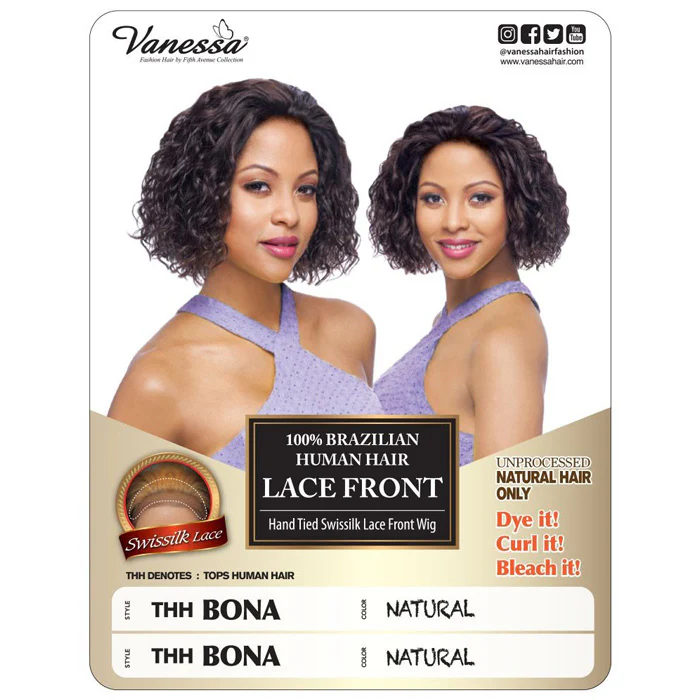 Vanessa 100% Brazilian Human Hair Swissilk Parting Lace Front Wig - THH BONA - Image 4