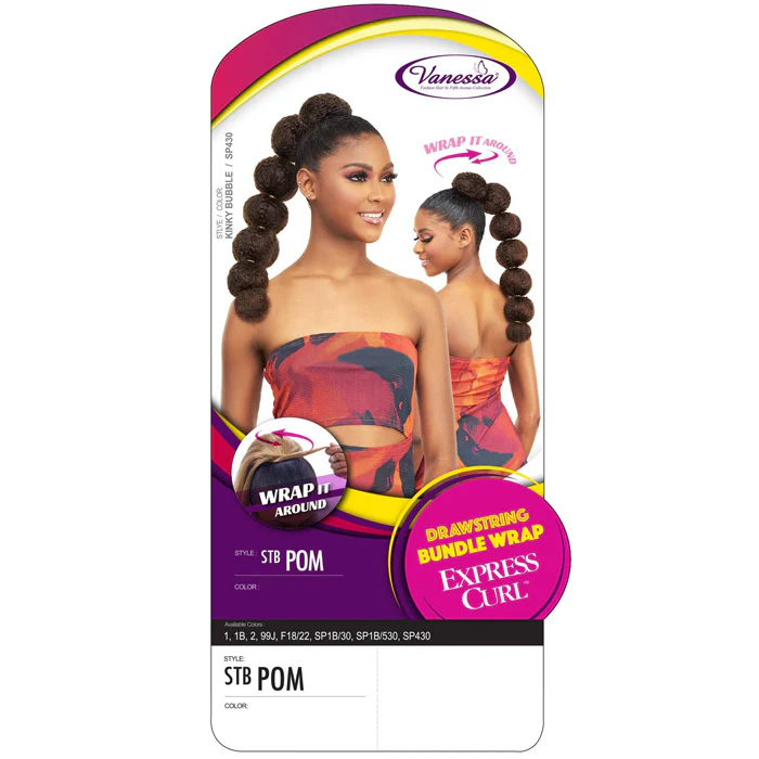 Vanessa Express Curl Hair Drawstring Bundle Wrap Ponytail - STB POM - Image 4