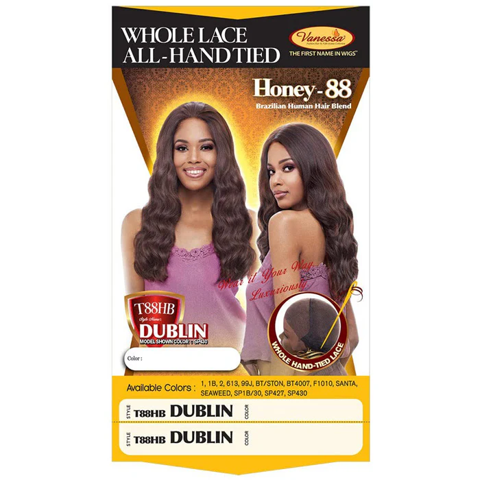 Vanessa Honey-88 Brazilian Human Hair Blend Whole Lace All Hand-Tied Wig - T88HB DUBLIN - Image 4
