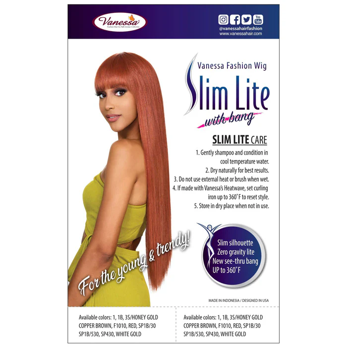 Vanessa Slim Lite with Bang Full Wig - SLB TEN - Image 4