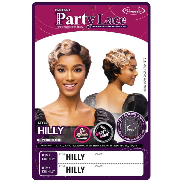 Vanessa Synthetic Party Lace Deep Reverse J Part Lace Front Wig DRJ HILLY - Image 5