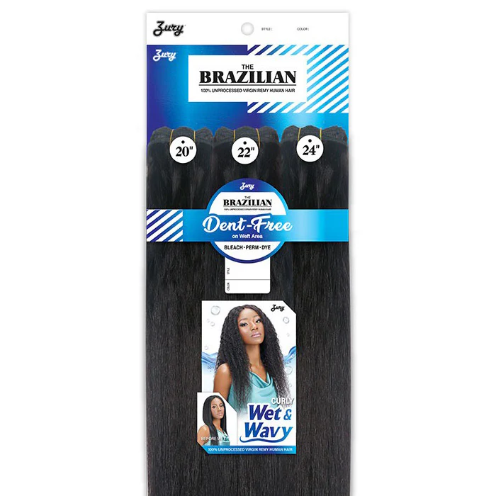 Zury Sis Brazilian Virgin Remy 100% Unprocessed Human Hair Dent-Free Wet & Wavy Weave Bundle - CURLY (10"-24") - Image 4
