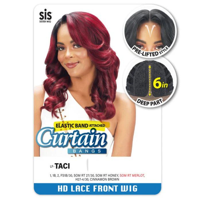 Zury Sis Curtain Bangs 6" Deep Part HD Lace Front Wig - TACI - Pre-Lifted Style - Image 3