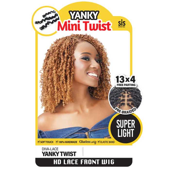 Zury Sis Diva Lace Glueless 13x4 Pre-Braided HD Lace Frontal Wig - YANKY TWIST - Image 3