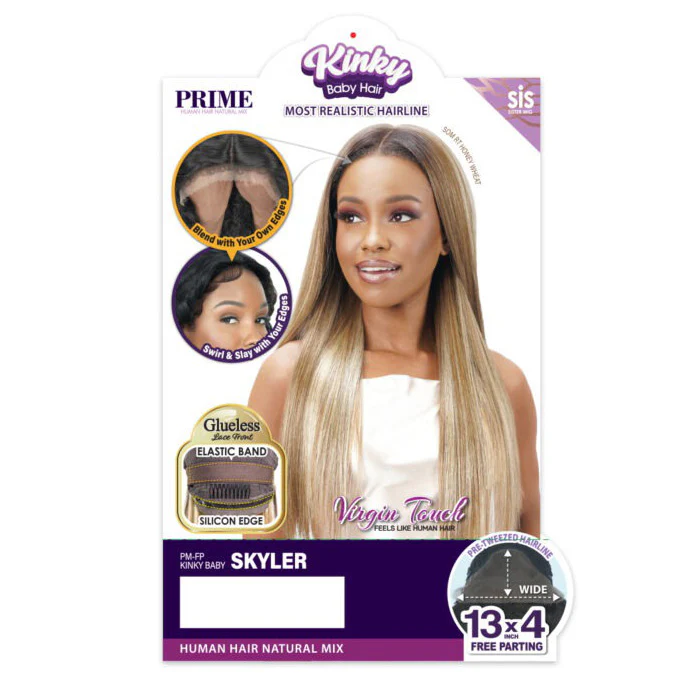 Zury Sis Kinky Baby Hair Human Hair Natural Blend Glueless 13X4 Free Parting Lace Wig - SKYLER - Image 3