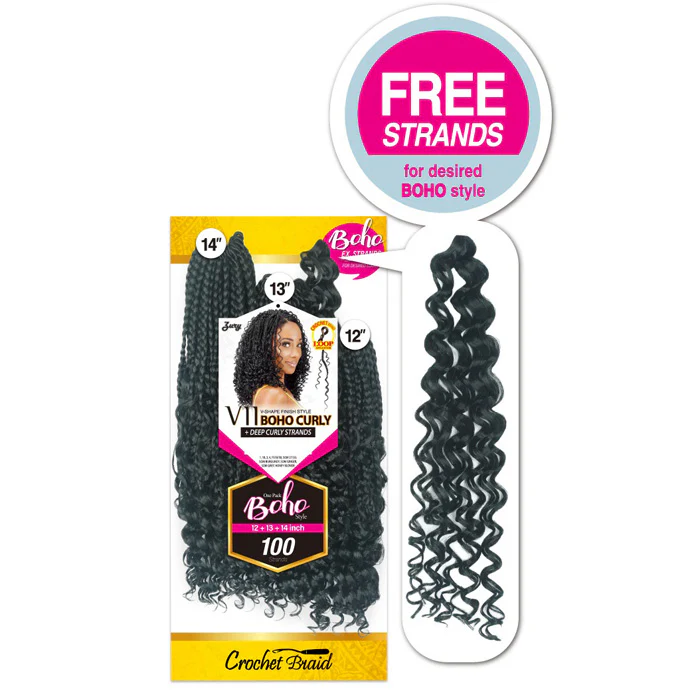 Zury Sis Loop Crochet Braid 100 Strands One Pack - V11 BOHO CURLY 12/13/14" - Image 4
