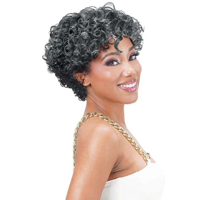 Zury Sis Ms. Wisdom Salt & Pepper 100% Human Hair Full Wig - HR-ISABEL - Image 2