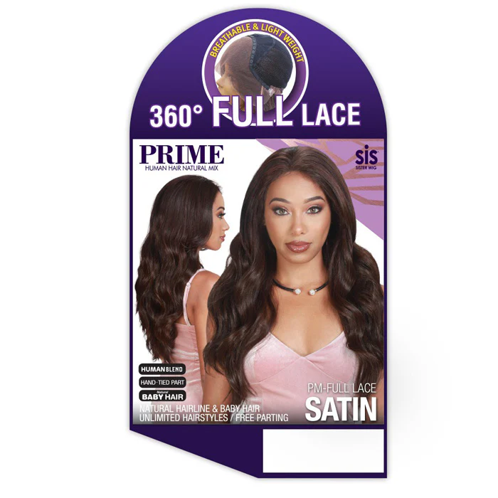 Zury Sis Prime Human Hair Natural Mix 360 Full Lace Wig PM-FULL LACE SATIN - Image 4