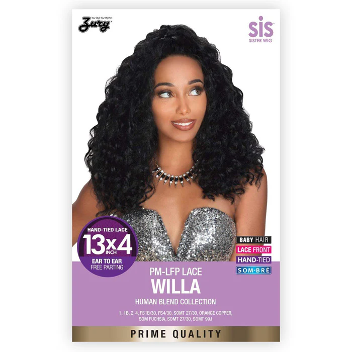 Zury Sis Prime Human Hair Natural Mix Hand-Tied Lace 13"x4" Ear To Ear Free Parting Lace Front Wig PM-LFP LACE WILLA - Image 5